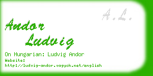 andor ludvig business card